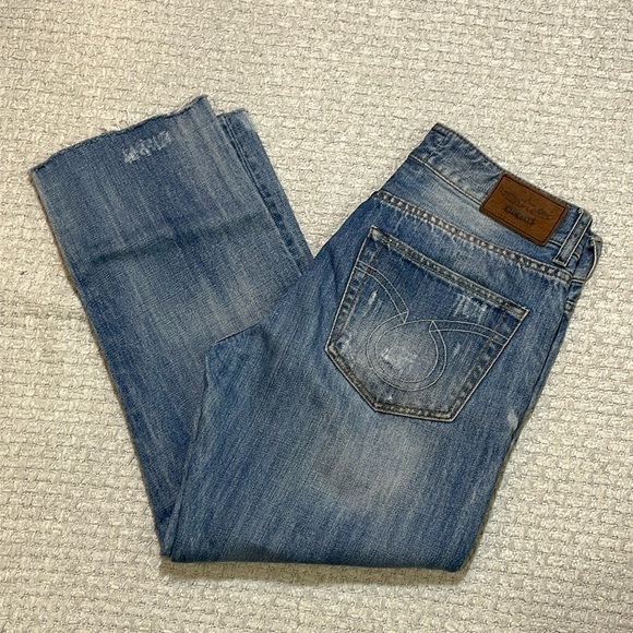 Big Star Joey Distressed Cropped Denim Jeans Size 28 - Picture 3 of 11